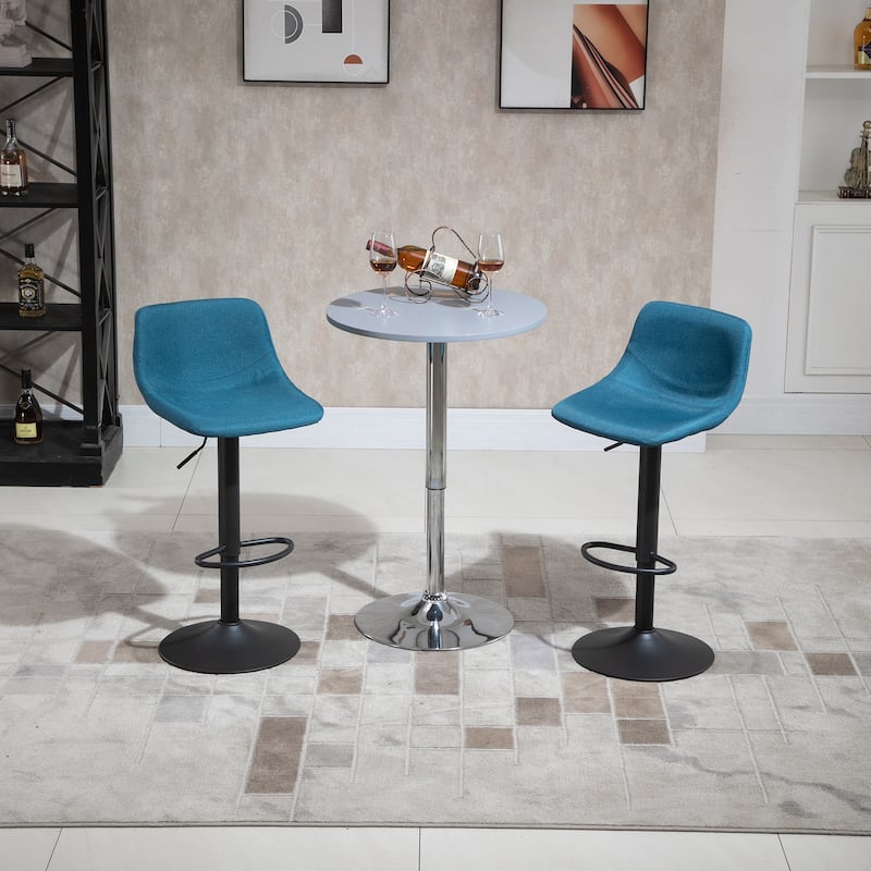 Adjustable Bar Stools Set of 2, Swivel Counter Height Bar Stools with Back, Kitchen Island Stool with Footrest