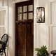 preview thumbnail 2 of 7, River of Goods Tiffany-Style Stained Glass and Black Satin Rectangular 1-Light Outdoor Wall Sconce - 6.25" x 5.5" x 16.25"