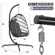 preview thumbnail 45 of 53, Oversized 1-Person Foldable Hanging Egg Chair - Wicker Swing Chair with Stand, Portable for Indoor Outdoor Patio