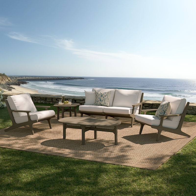 Saratoga 5-Piece Outdoor Patio Teak Wood Furniture Set