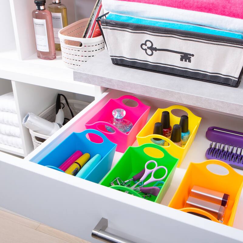 Simplify 5 Pack Mini Organizers in Neon - 5.5"x 4.3"x 3.2"