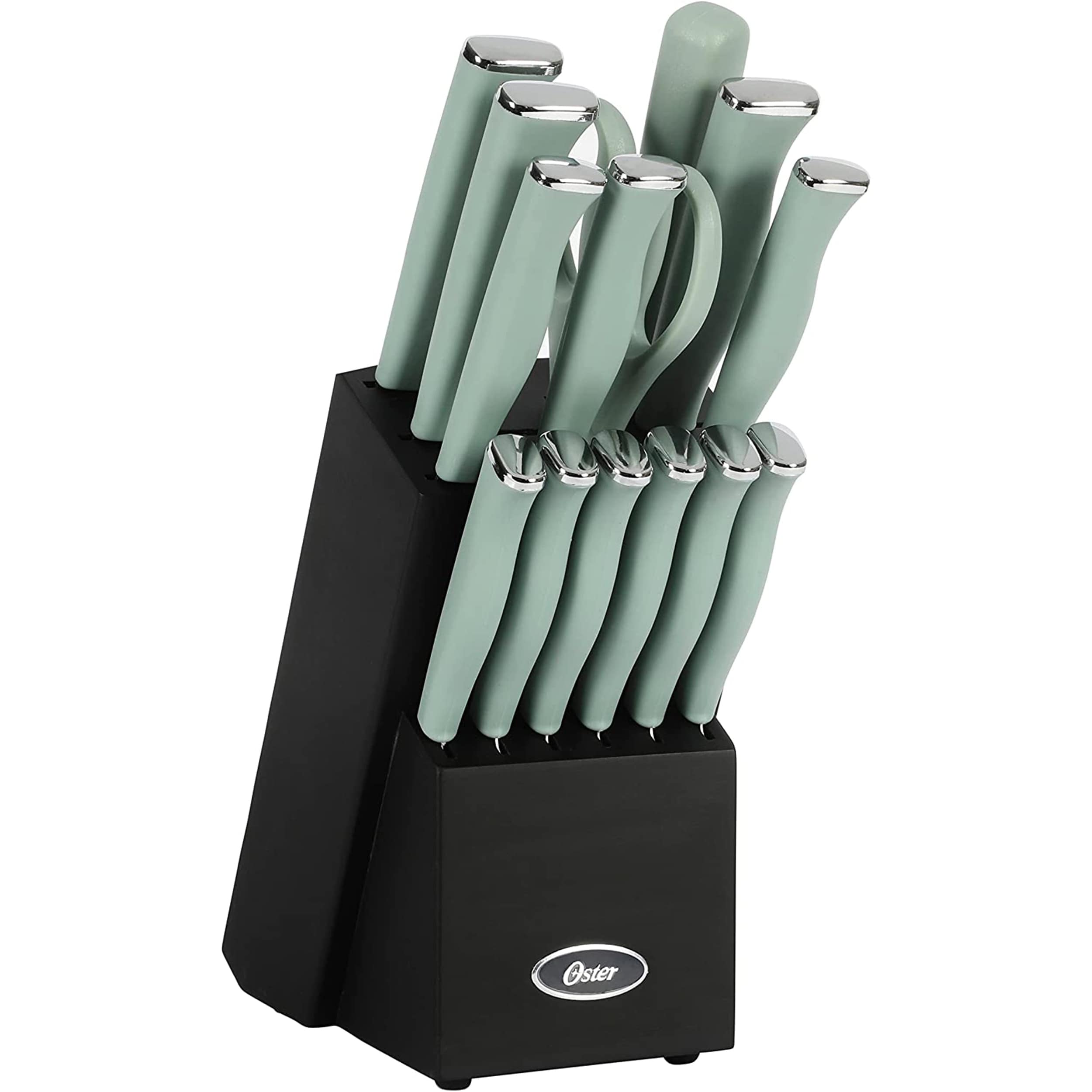 15 Pieces Stainless Steel Knife Block Set with Ergonomic Handle - Costway