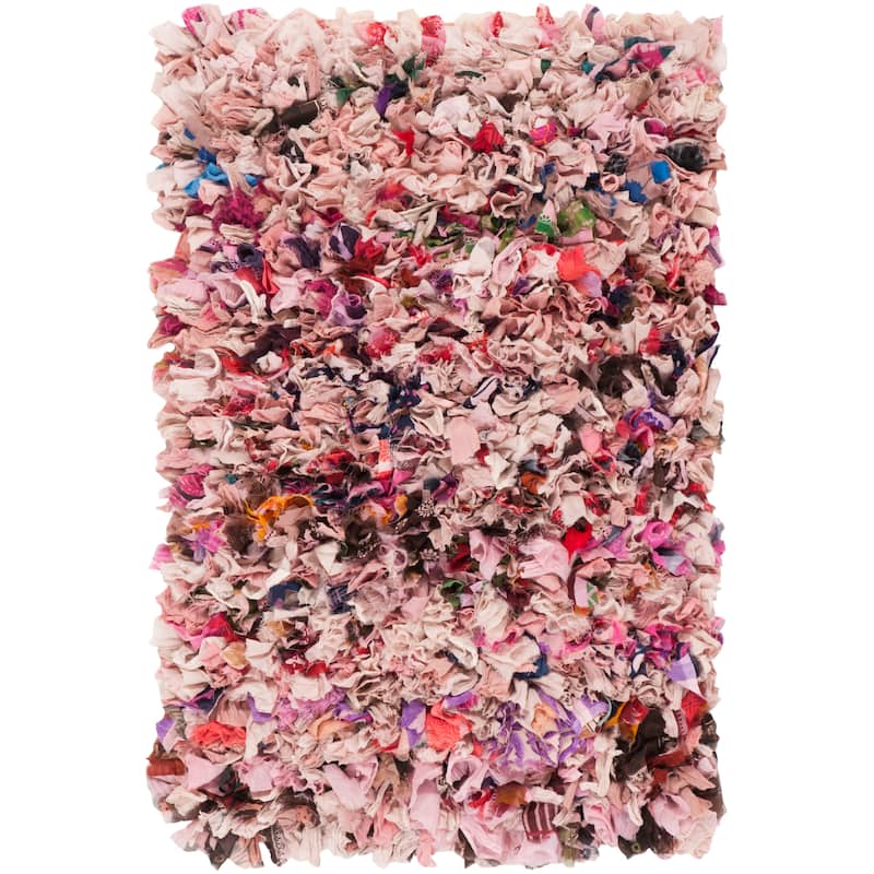 SAFAVIEH Handmade Rio Shag Chihoko 3.5-inch Extra Thick Decorative Rug - 2'6" x 4' - Blush