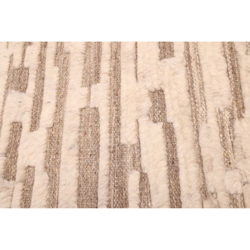 ECARPETGALLERY Hand-knotted Looma Cream, Taupe Wool Rug - 8'0 x 10'0