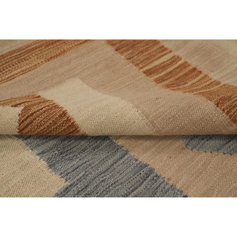 Hand Woven Oriental 100% Wool Carpet Southwestern Tribal Multi-Colored Kilim Area Rug - 9' 10'' X 7' 9''