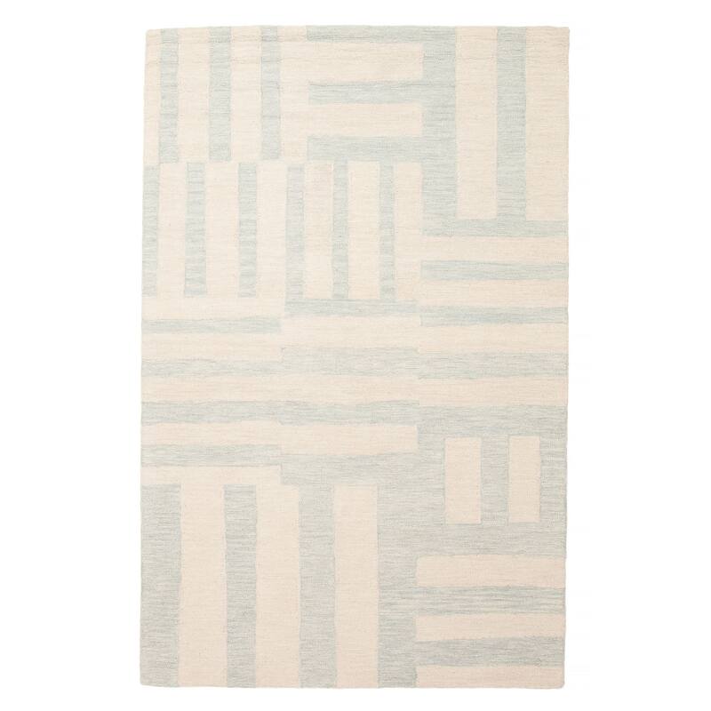ECARPETGALLERY Hand Tufted Timeless Blue Wool Rug - 5'1 x 7'11 - Light Blue - 5'1 x 7'11