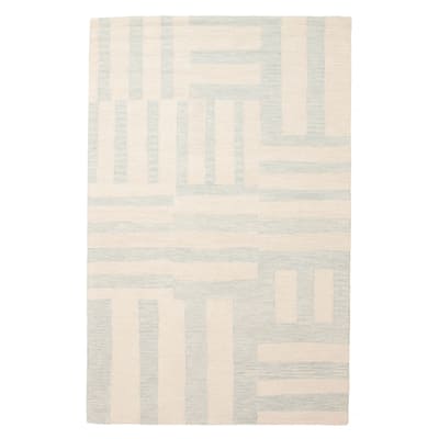 ECARPETGALLERY Hand Tufted Timeless Blue Wool Rug - 5'1 x 7'11