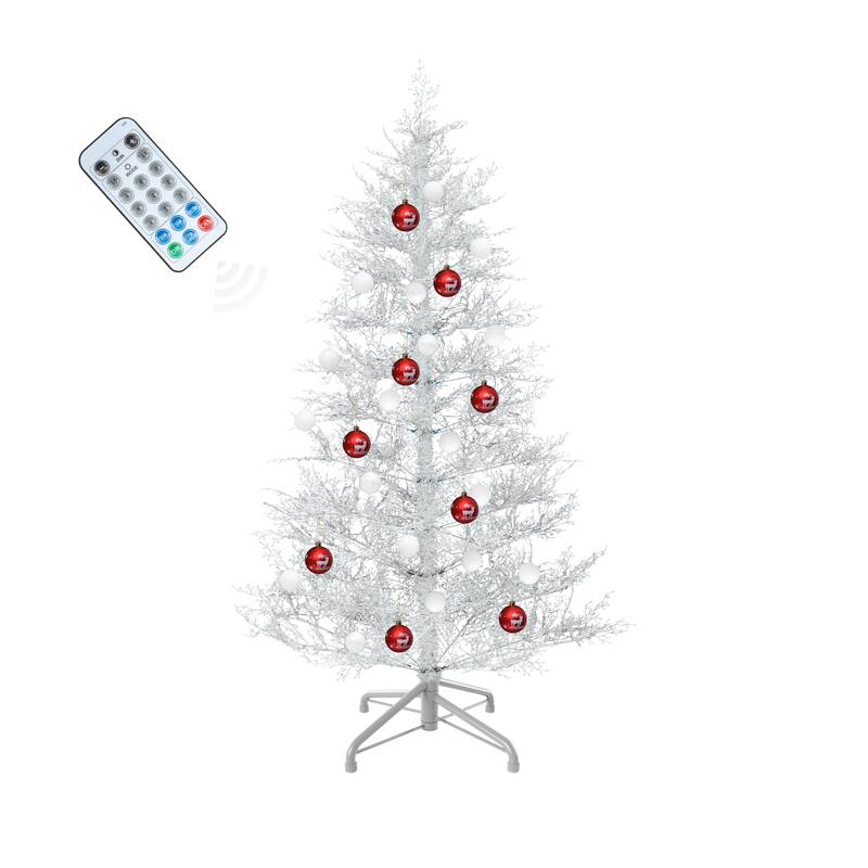 6 /7.5 FT Prelit White Artificial Birch Christmas Tree with Remote