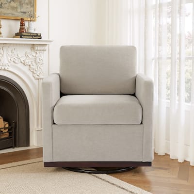 uixe Modern Upholstered Swivel Accent Chair with Pocket Spring Seat