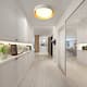 Modern Minimalist Metal Shaded Drum Flush Mount Ceiling Light - 12.5 inch - White