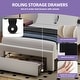 preview thumbnail 14 of 22, Adjustable Headboard Lamb Wool Bed Frame with Drawer and Charging Station & LED Lights