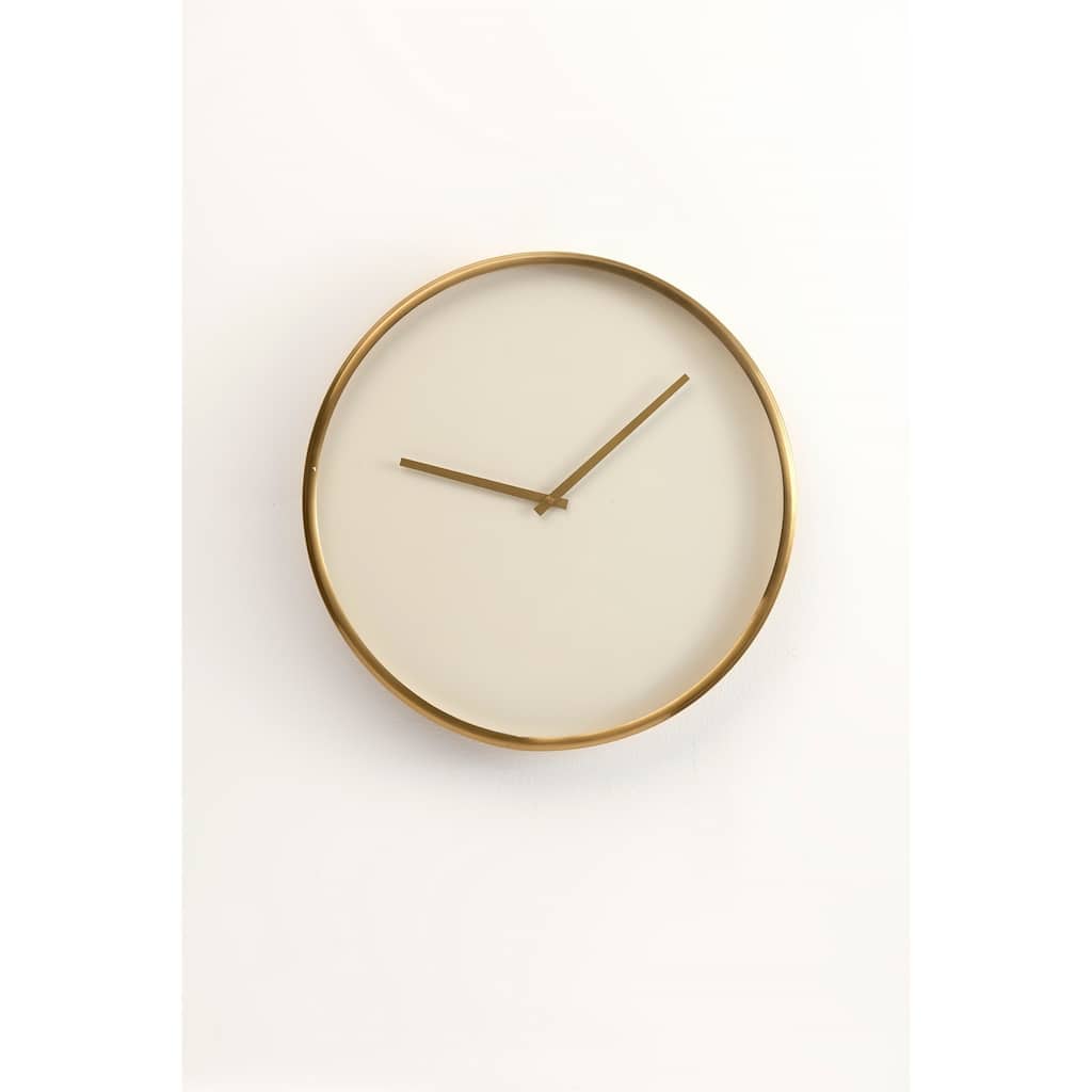 White w/Gold Simple Dial Clock Dia16"