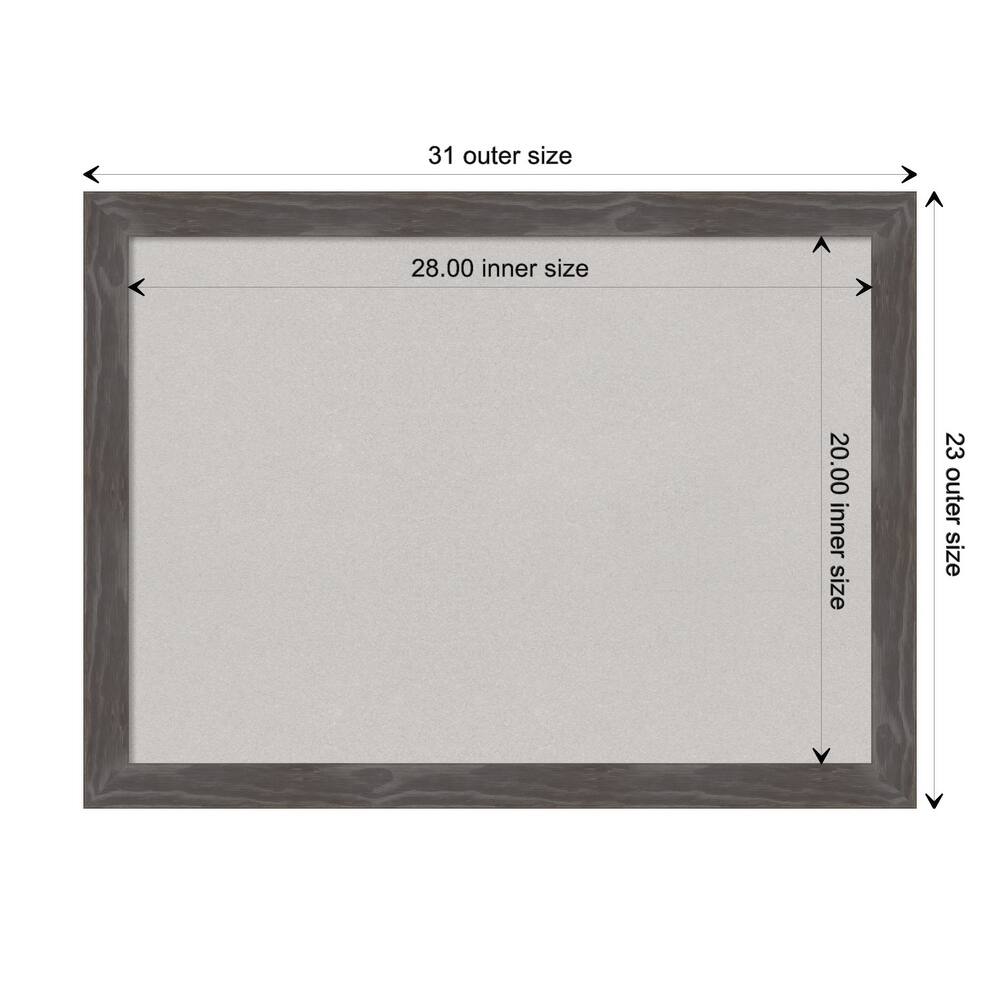 Woodridge Rustic Grey Wood Framed Grey Corkboard Bulletin Board