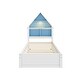 preview thumbnail 14 of 16, 85.20" Wood Frame Twin Trundle Bed with Bookcase Headboard and Led Light