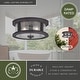 preview thumbnail 5 of 7, Cumberland Iron Bronze Rustic Outdoor Flush Mount Ceiling Light with Edison Bulbs - 13-in W x 6-in H x 13-in D