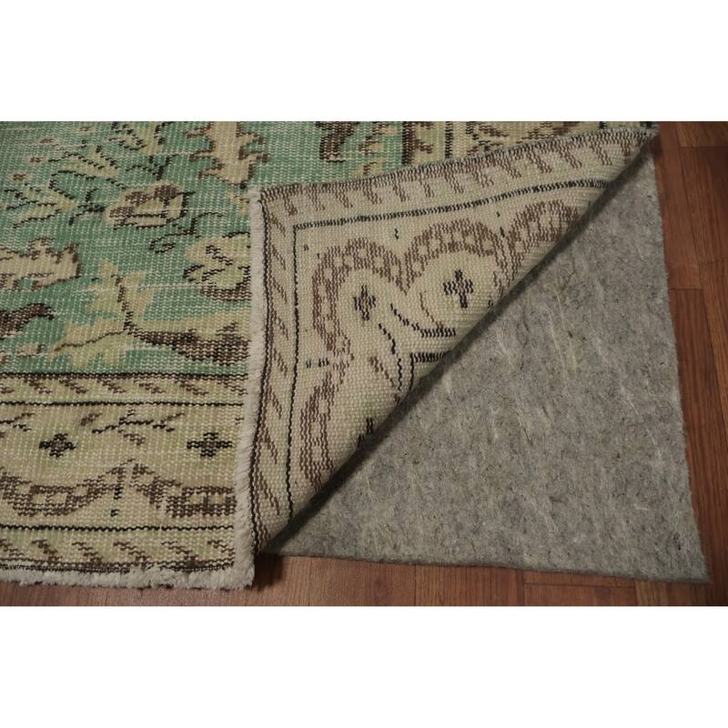 Hand Knotted Oriental 100% Wool Carpet Transitional Floral Green Anatolian Area Rug - 7' 9'' X 4' 10''