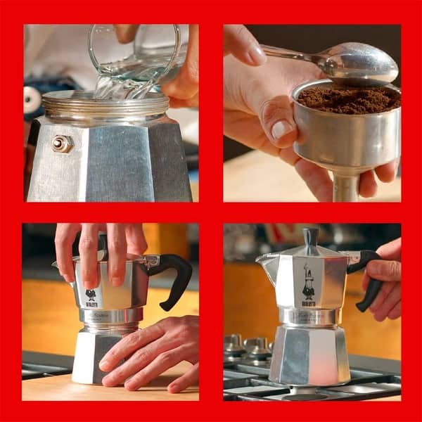 Moka Express Iconic Stovetop Espresso Maker, Moka Pot 1 Cup, Silver - Bed  Bath & Beyond - 41911864
