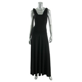 Night Way Women's Drape Neck Rouched Long Evening Dress - 15114639 ...