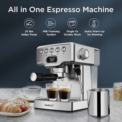 Stainless Steel 20 bar Espresso Machine with Milk Frother