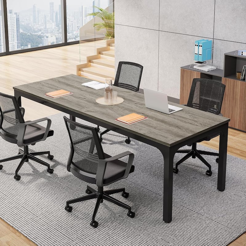 78.74" Large Rectangle Conference Table, Office Meeting/Seminar/Business Table Desk for Office Boardroom & Meeting Room