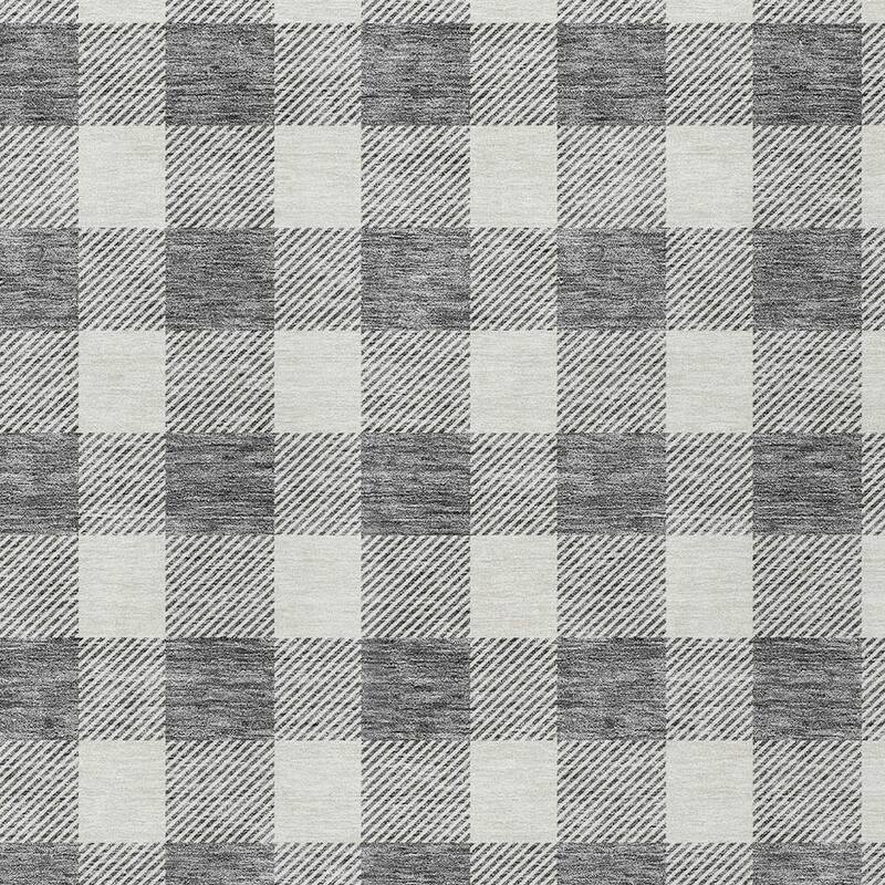 HomeRoots Plaid Transitional Rectangle Outdoor Rug