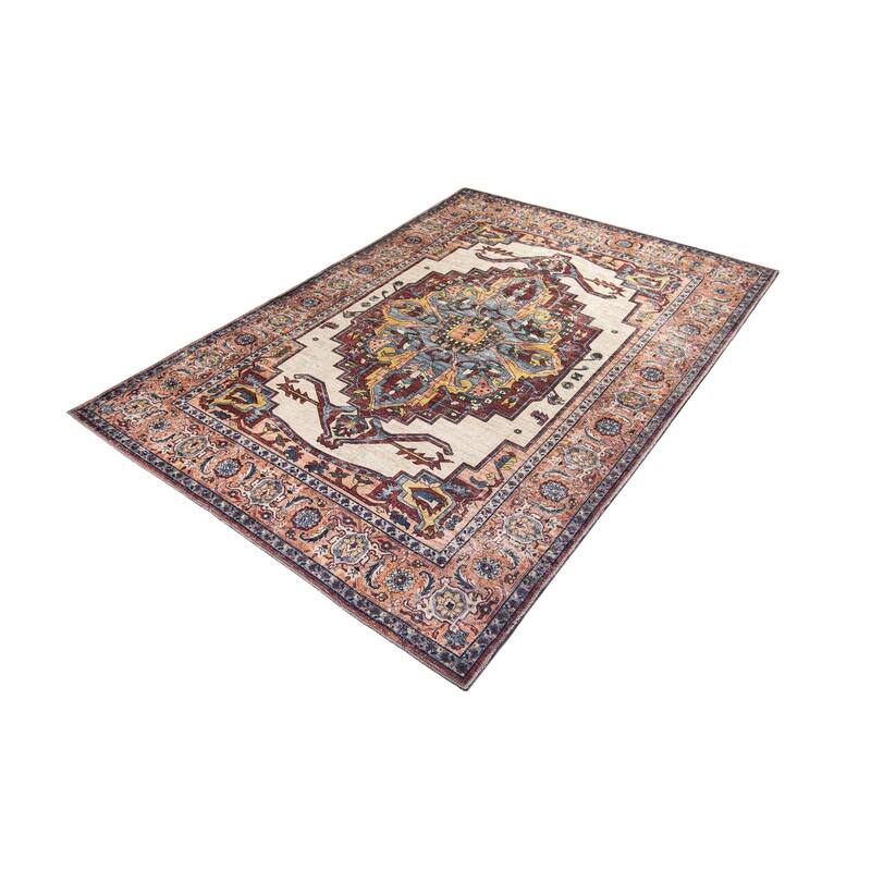 L'Baiet Jessie Brick Red Traditional Machine Washable Rug
