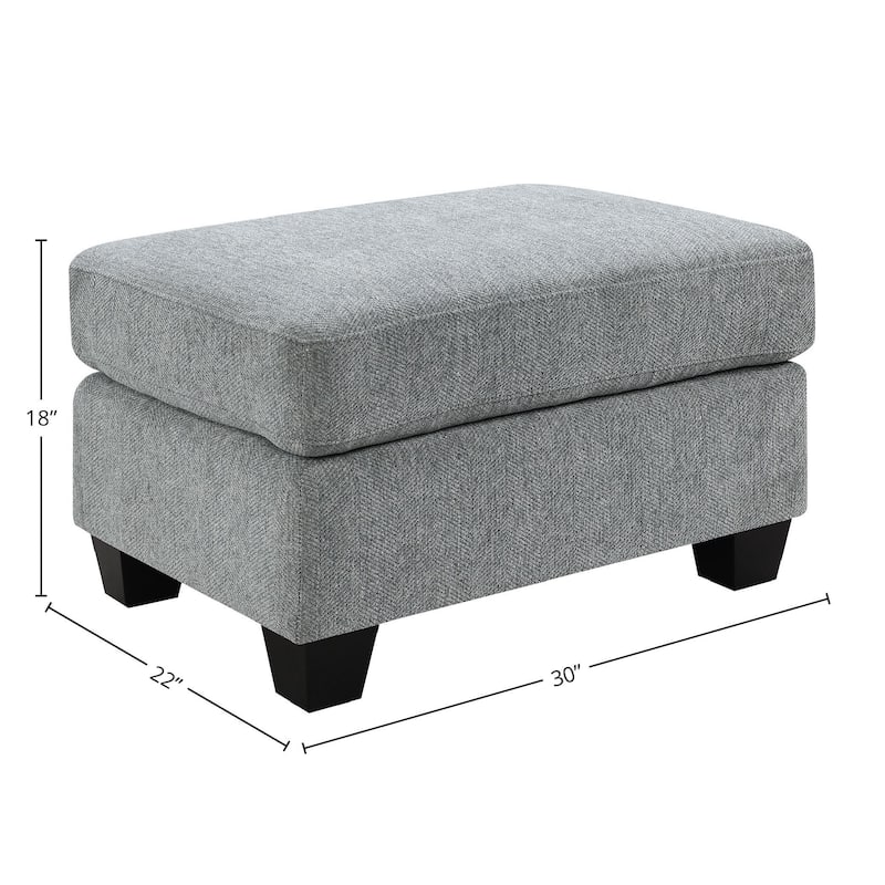 Baldwin 30" Ottoman, Dalton Graphite