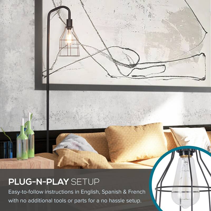Catalina Lowell Floor Lamp - Black