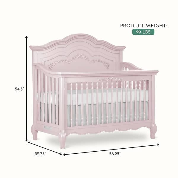 Evolur Aurora 5 in 1 Convertible Crib - Pink