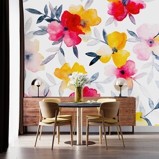 Summer Flowers Wallpaper Peel and Stick and Prepasted - Bed Bath ...