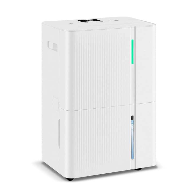 White ABS Dehumidifier 96 Pints with Touch LED Panel &andDual Drain Options - 13.5" x 10" x 20.5"
