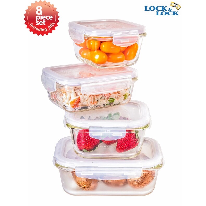 Shop Lock Lock 8 Piece Euro Borosilicate Spill Proof Glass Food