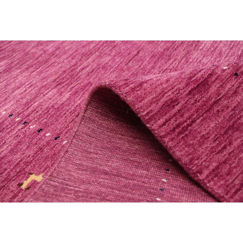 ECARPETGALLERY Hand Loomed Kashkuli Gabbeh Dark Magenta Wool Rug - 5'0 x 7'9