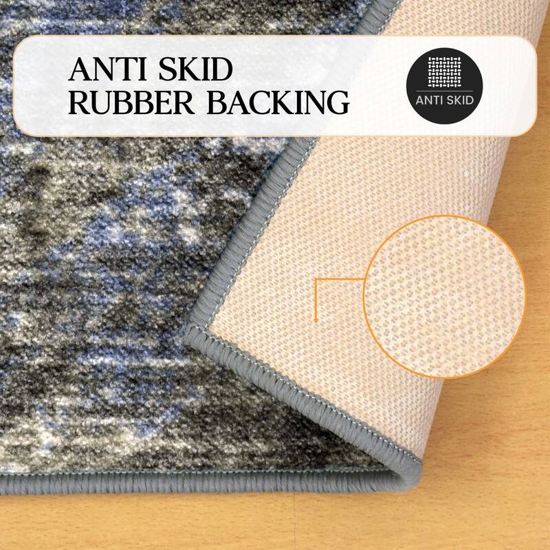 Superior Xander Abstract Washable Non-Slip Indoor Runner or Area Rug