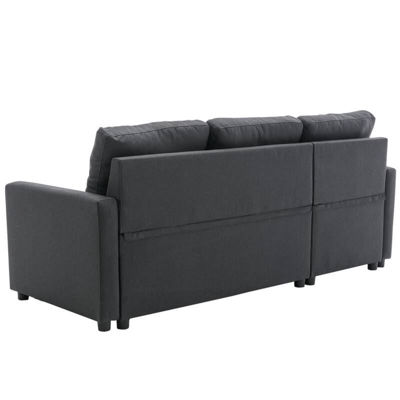 Linen L-Shaped 3-Seat Sofa Convertible Sectional Sofa