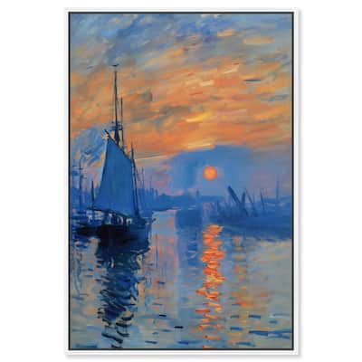 Art Remedy Till Dusk Framed Sailing 1 Piece Canvas Wall Art