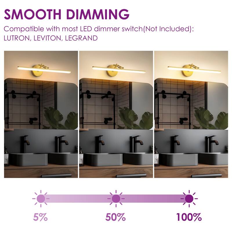 22.8" Mid-Century Modern Linear LED Bathroom Vanity Light Picture Frame Light