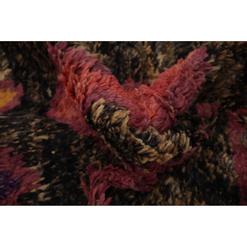 Hand Knotted Oriental 100% Wool Carpet Modern Tribal Brown Moroccan Area Rug - 10' 6'' X 6' 10''