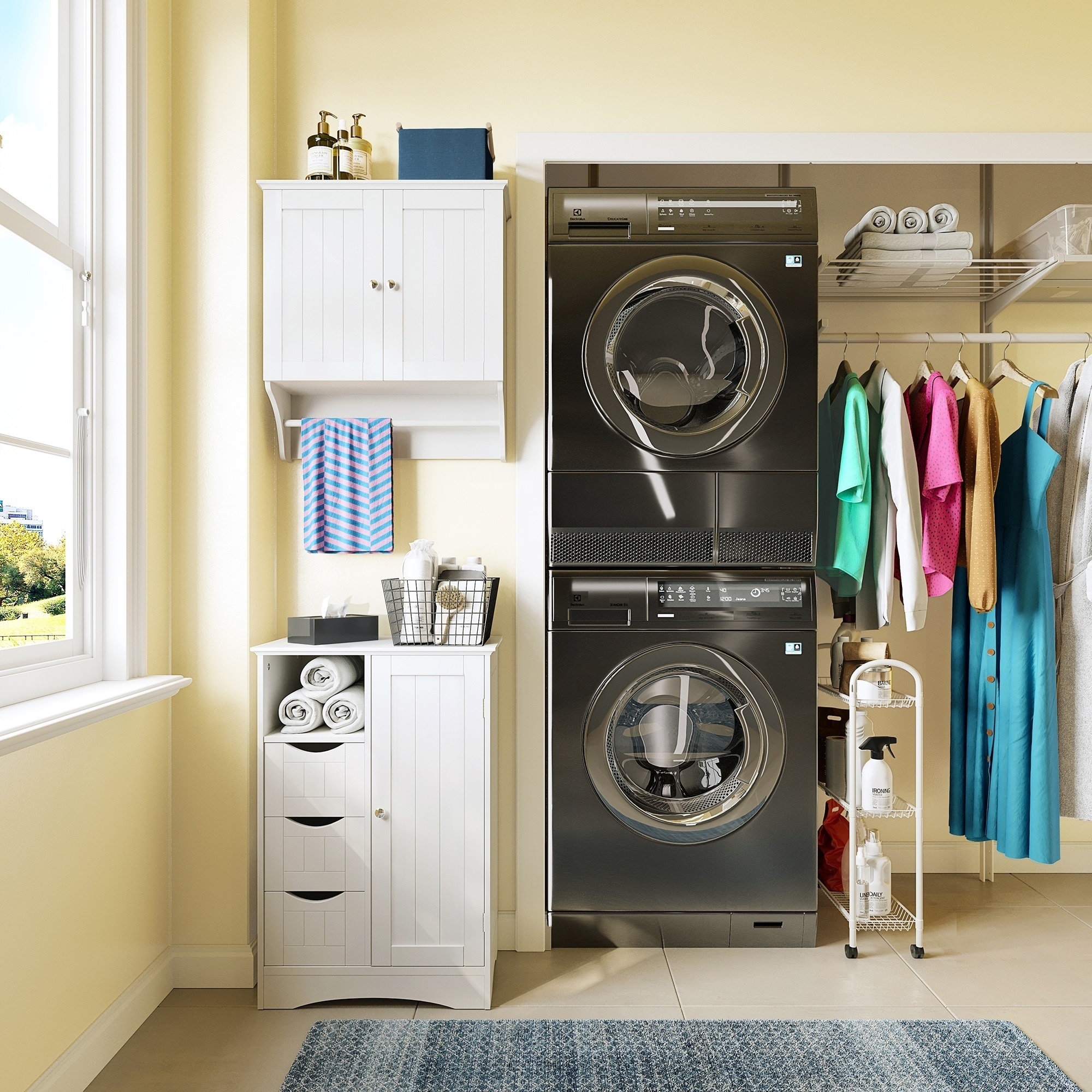Shop Riverridge Ashland Collection Painted 1 Door 3 Drawer Floor Cabinet Overstock 12090743 Gray