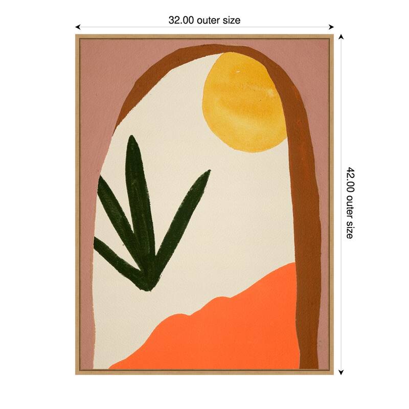 New Day I by Melissa Wang Framed Canvas Wall Art Print - Sylvie Maple - 32 x 42 in