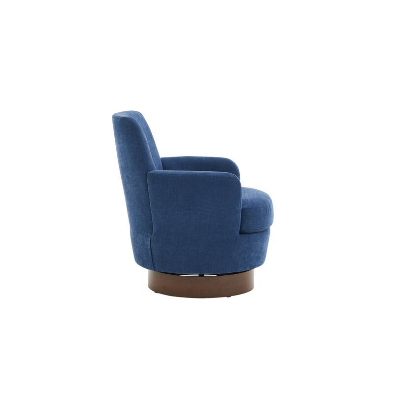 Polyester Swivel Barrel Chair