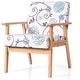 preview thumbnail 9 of 9, Costway Modern Accent Armchair Fabric Lounge Chair w/Rubber Wood Leg - Multi Color