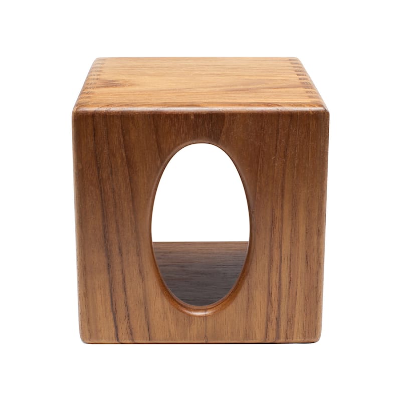 Traditional Solid Teak Square Tissue Box Cover - 5.6" x 5.3" x 5.3".