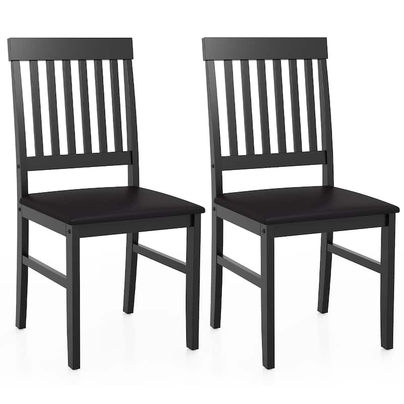 Rubber Wood Dining Chairs Set of 2 - Black