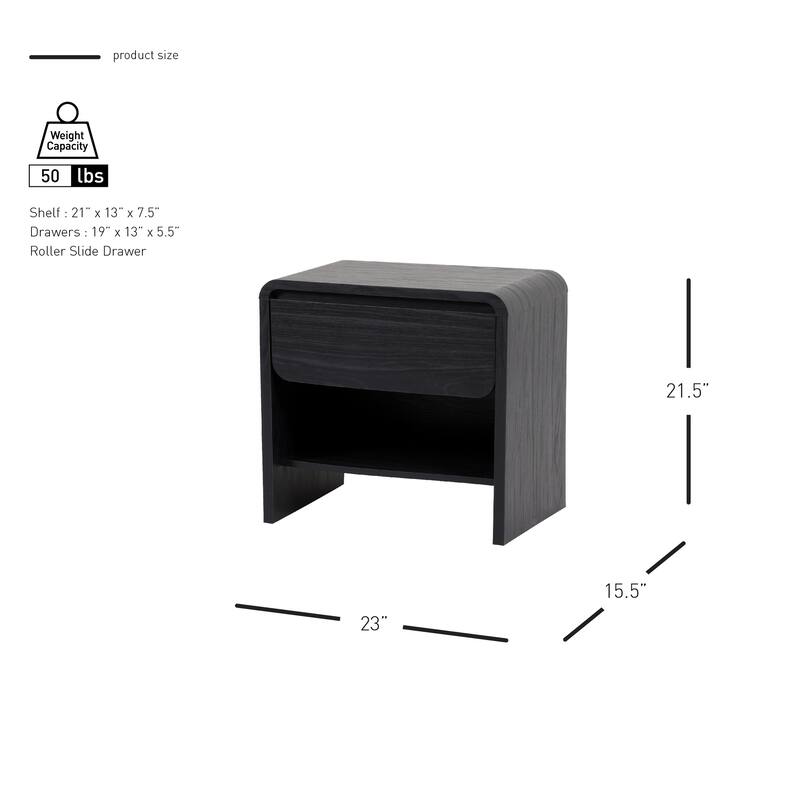 NPD Furniture Delmare KD Side/ End Table with 1 Drawer
