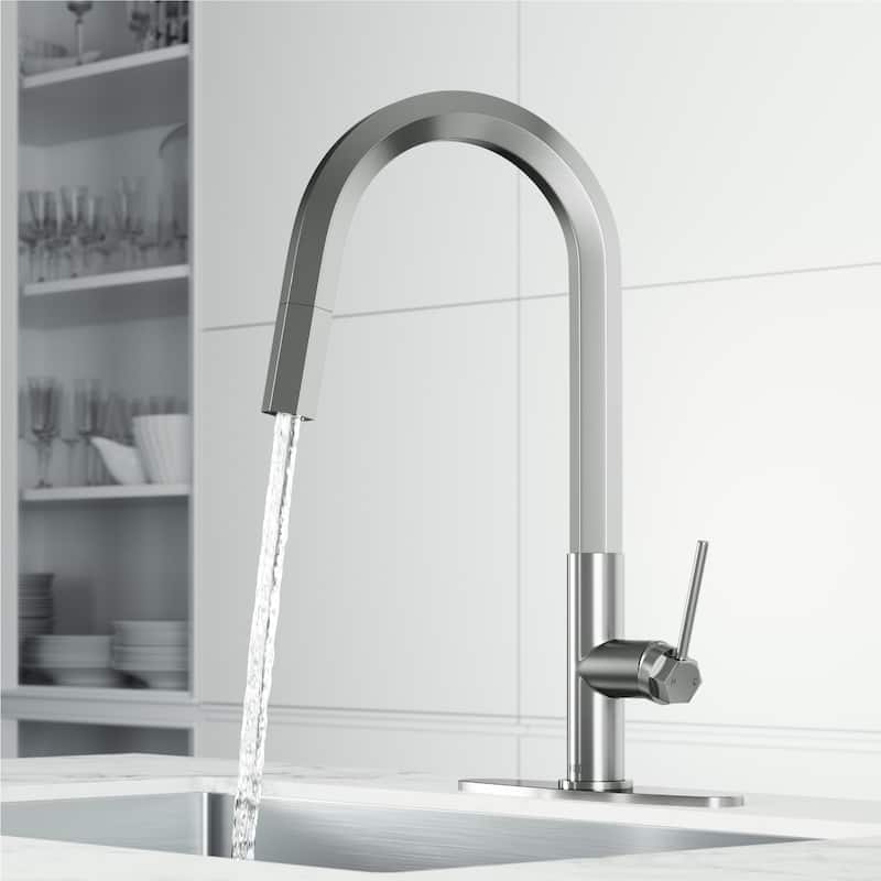 VIGO Hart Hexad 18" H Single Handle Pull-Down Kitchen Faucet