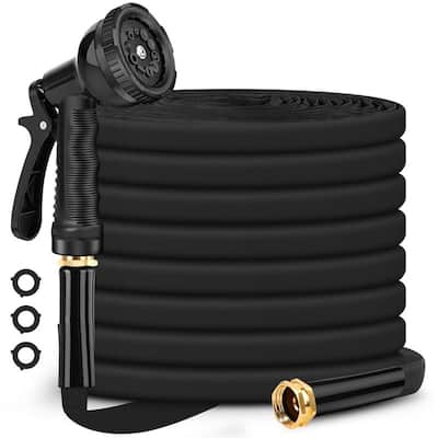 100ft Non-Expanding Garden Hose with 10-Function Nozzle