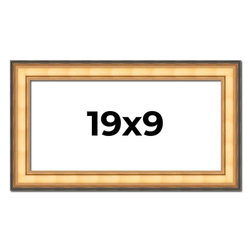 19x9 Frame Gold Plein Aire Solid Wood Picture Frame Width 2 Inches |