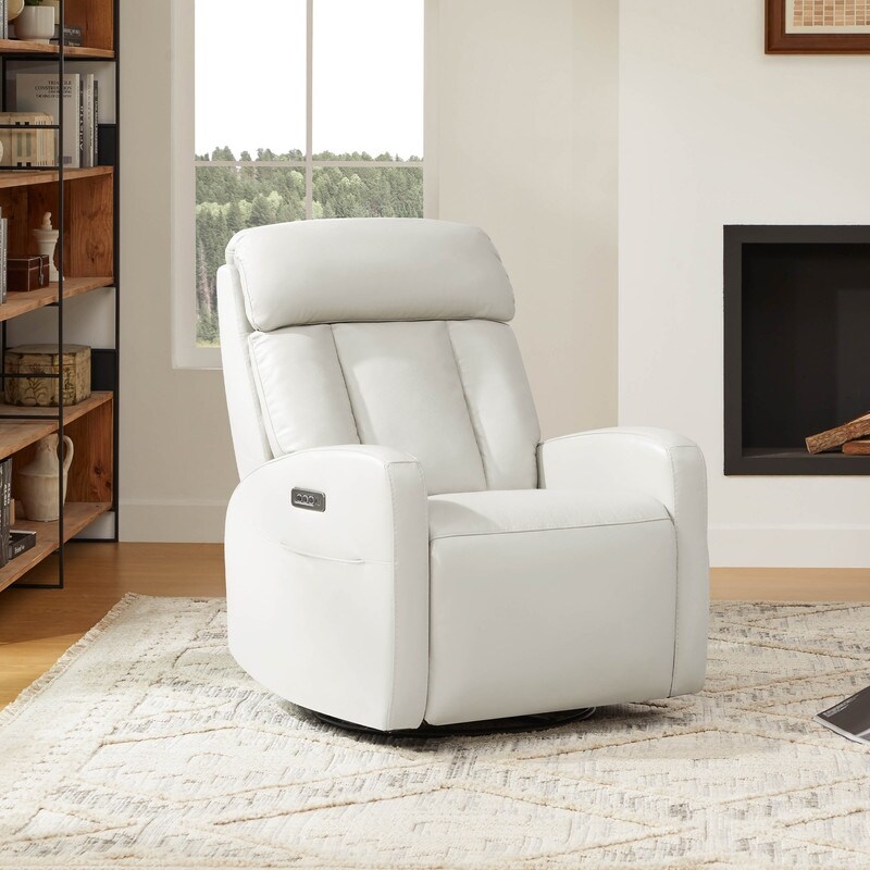 Spruce & Spring Kinsley Triple Motor Leather Power Swivel Recliner