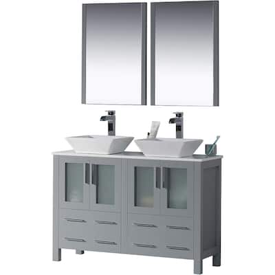 Blossom Sydney 48" Double Bathroom Vanity with Ceramic Sink & Mirrors